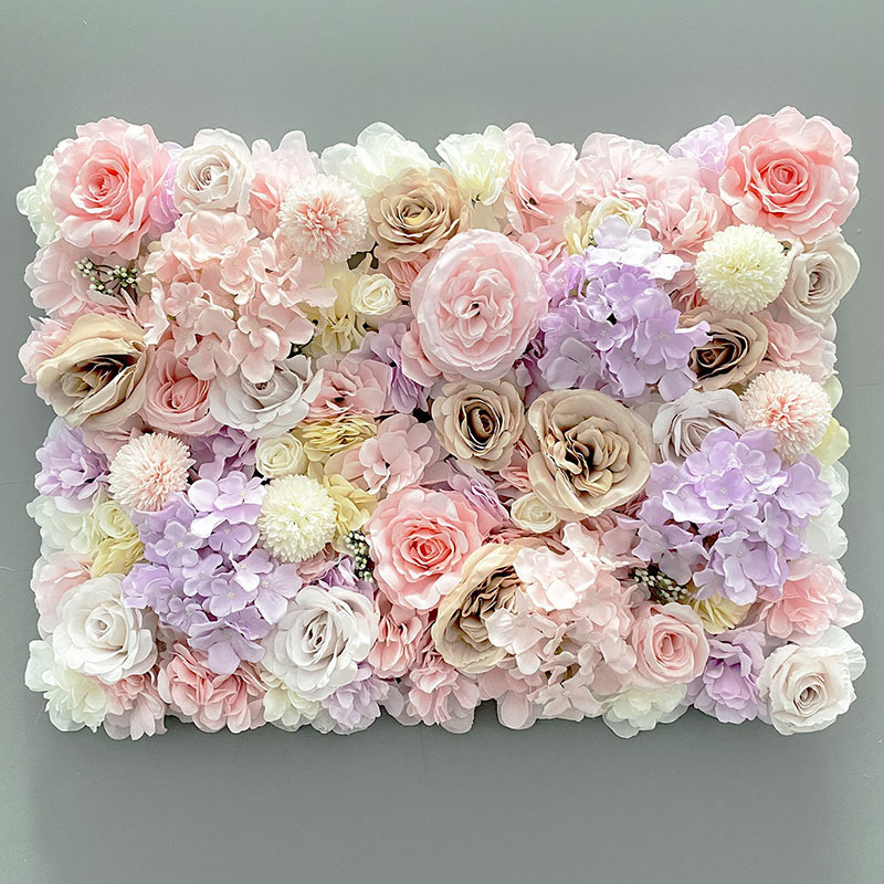 Wedding backdrop 3D Silk flowers wall rose ball centerpiece flower runner grid base flower wall panel for wedding