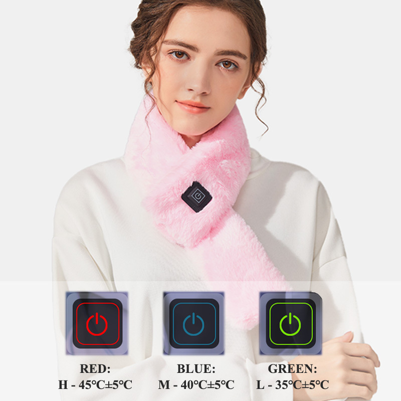 Heated Scarf Washable Portable Heating Scarves Usb Battery Rechargeable Skiing Hot Fever Neckerchief Muffler Luxury Scarfs Women