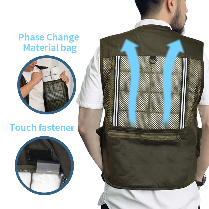 winter heat clothes pad summer water safety gel motorcycle man working outdoor pcm material chill mesh cooling vest with gel pad