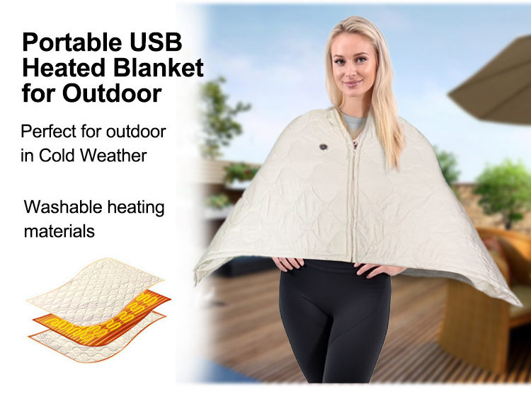 Electric Heating Pad Heating Throw Heated Blanket USB For Pain Relief