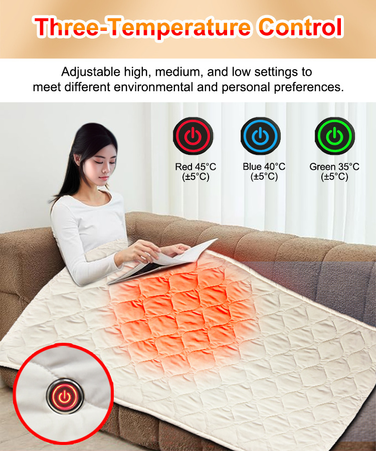 Electric Heating Pad Heating Throw Heated Blanket USB For Pain Relief