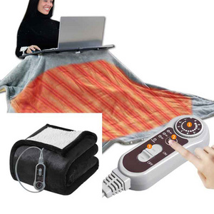 Synthetic Wool fabric 9 heat setting massage table warmer electric heated under blanket For Bed Heating table