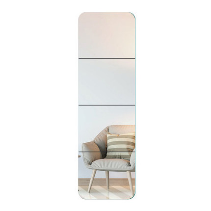 Square Full Length Wall Mirror Tiles Frameless Self Adhesive Combination HD Dressing Mirror