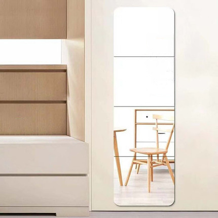 Square Full Length Wall Mirror Tiles Frameless Self Adhesive Combination HD Dressing Mirror