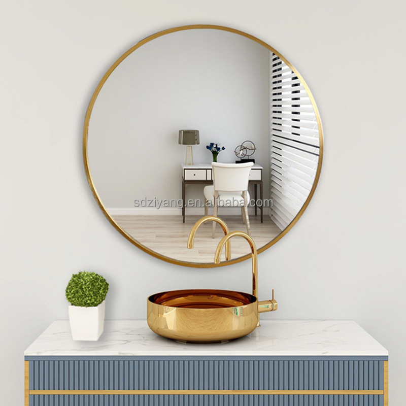 Livingroom Simple Gold Frame Round Wall Mounted Mirror Modern Large Home Decor Mirror