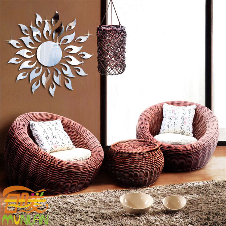 Sun Flower Shape Home Decorative Wall Mirror Stickers