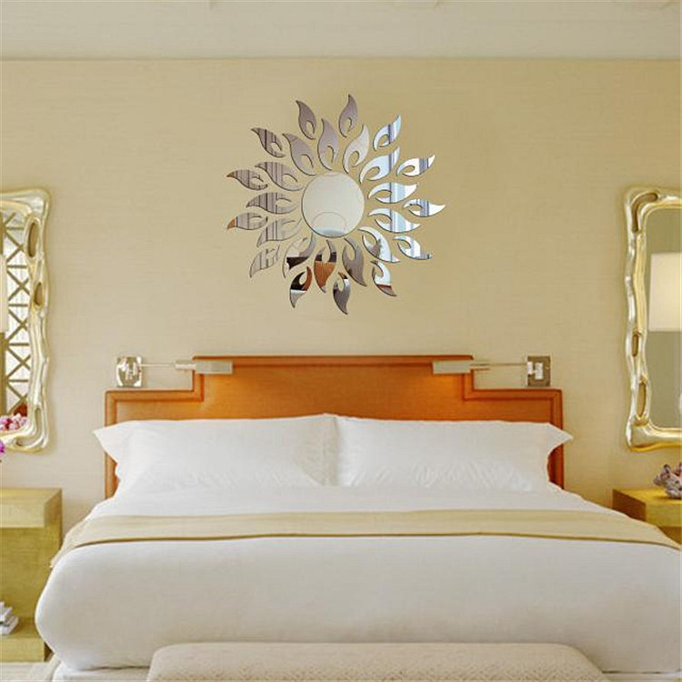 Sun Flower Shape Home Decorative Wall Mirror Stickers