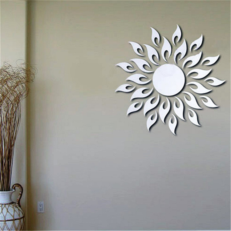 Sun Flower Shape Home Decorative Wall Mirror Stickers