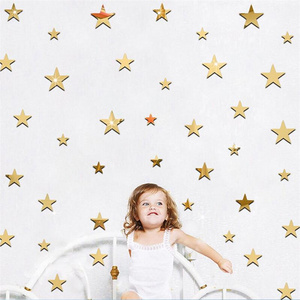 Kindergarten baby room mirror sticker sheet star acrylic diy decoration 3d mirror wall sticker