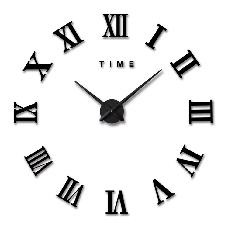 Watch Wall Clock Large Diy  Clock 3D Roman Numeral Acrylic Home Decor Mirror Wall Clocks