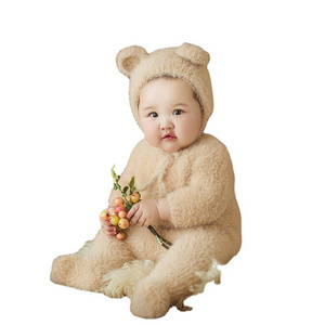 MXRPROPS Hot Sale Wholesale Cute Baby Girl Boutique Clothing 2022 Baby Bear Knitted Suit