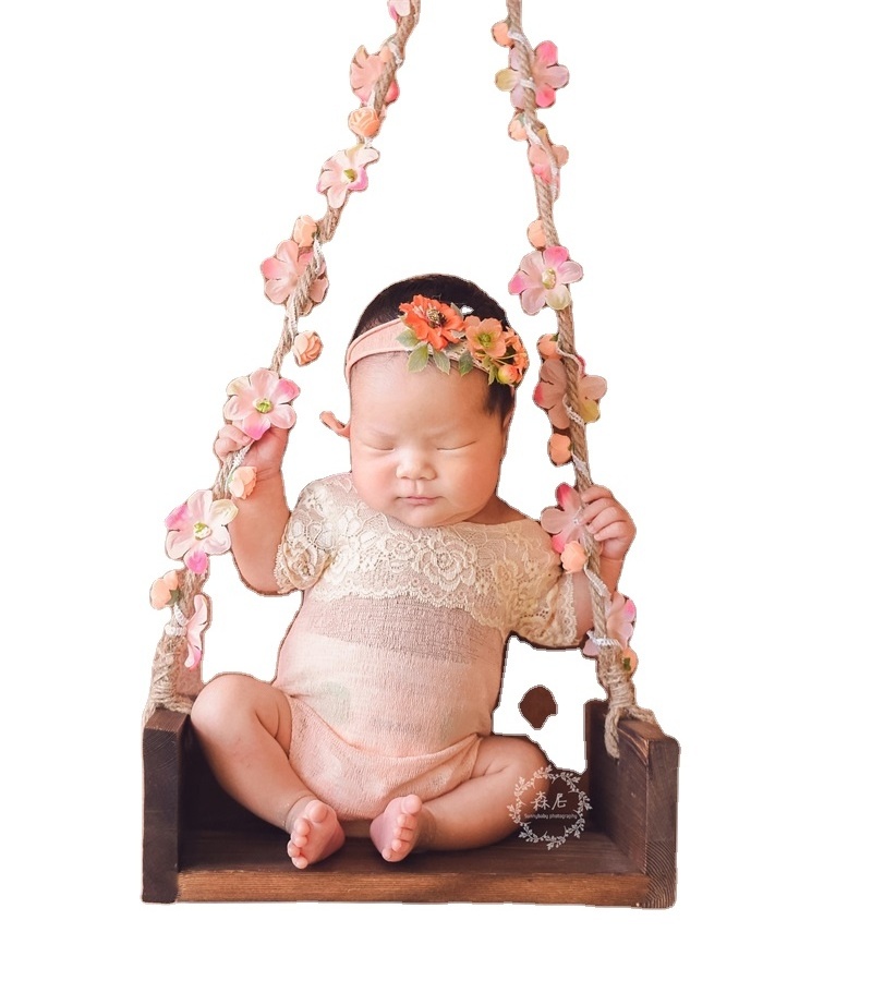 Special Hot Selling Full Moon Child Photo Photography Props Wooden Baby Swing