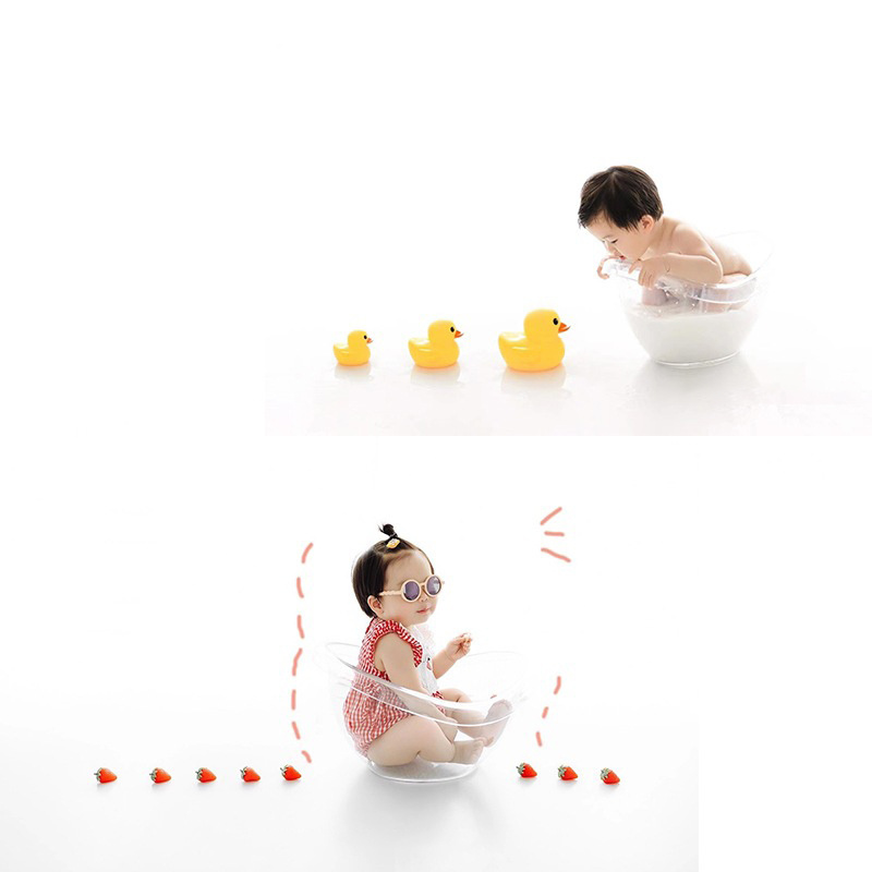 Children's Photography Props Bathtub Male and Female Baby Milk Bath Tub Transparent New Baby Travel Support 47*35*27cm