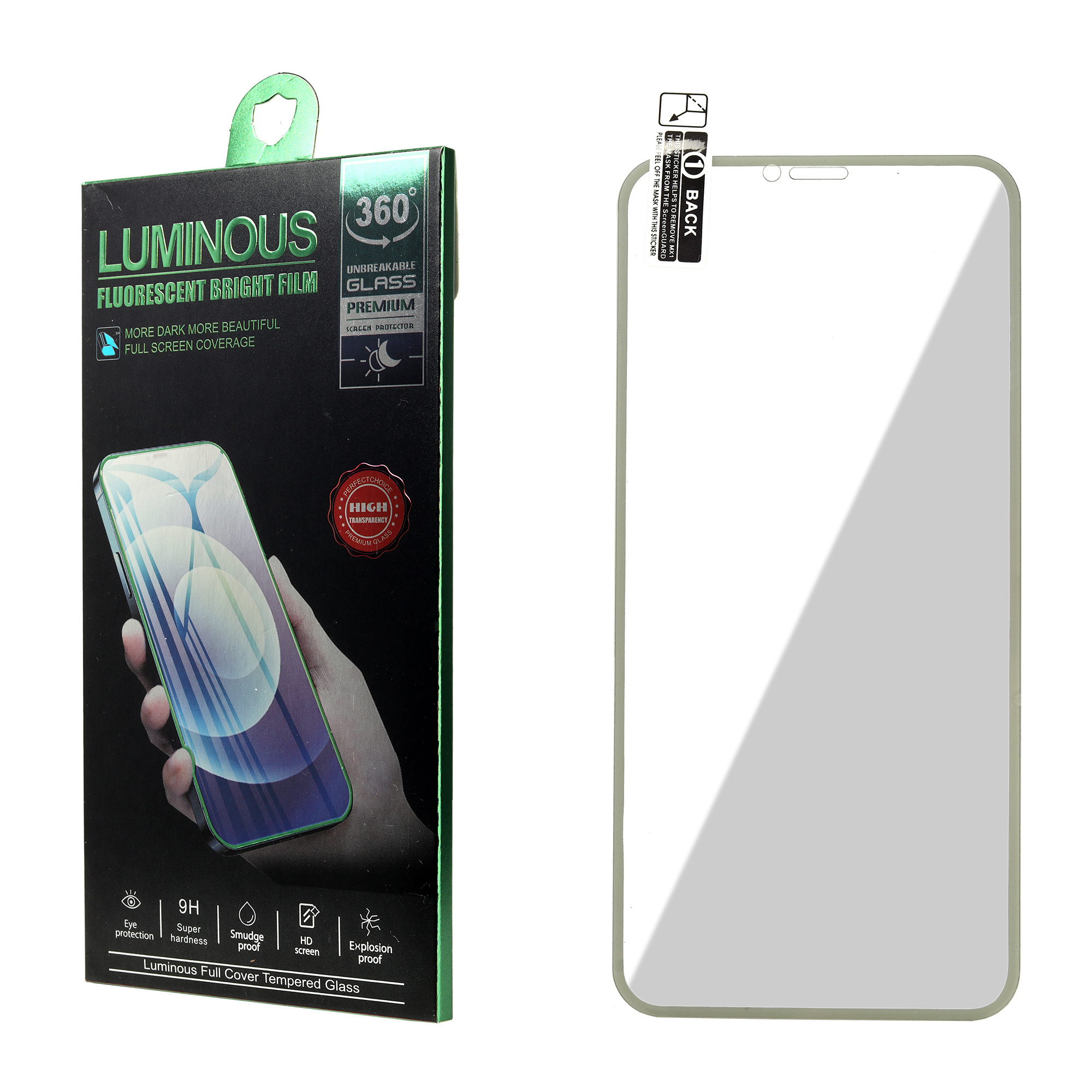 glow in the dark glass luminous tempered glass multi color screen protector for iPhone14 templado micas de vidrio para celulares