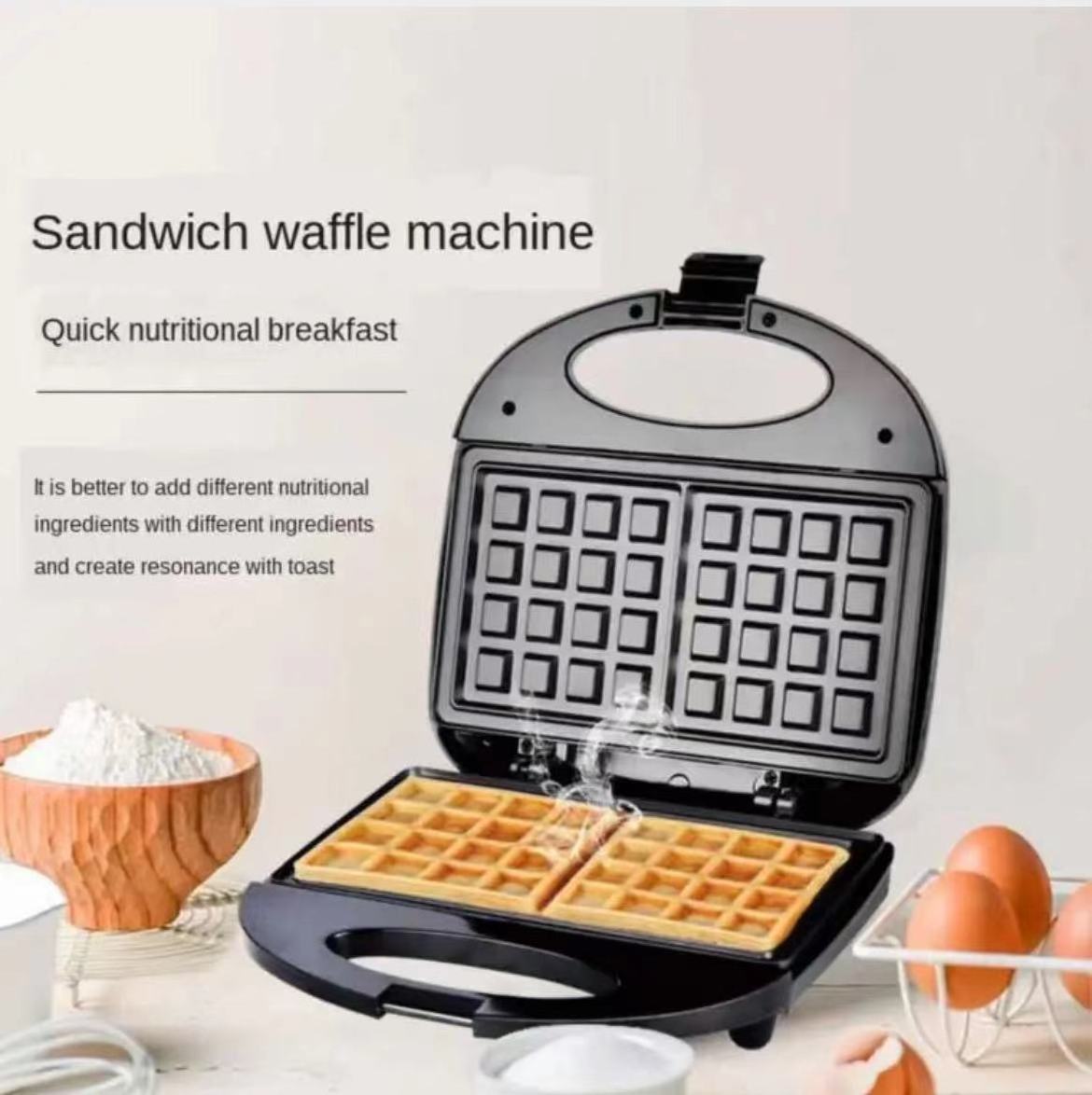 Hot-selling household portable fully automatic breakfast mini waffle machine