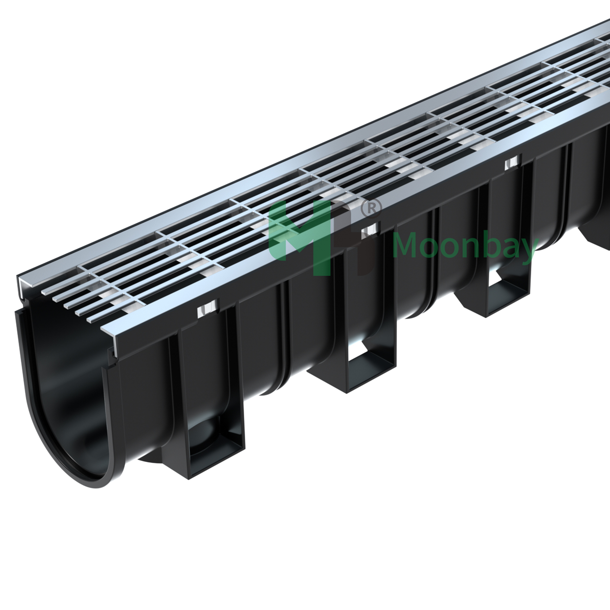 Drainage channel for driveway plastic channel polymer drain ditch grate drains