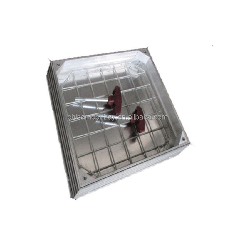 Lockable invisible aluminium manhole rectangle well manhole cover for roads