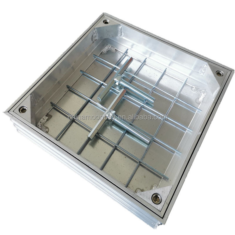 Lockable invisible aluminium manhole rectangle well manhole cover for roads