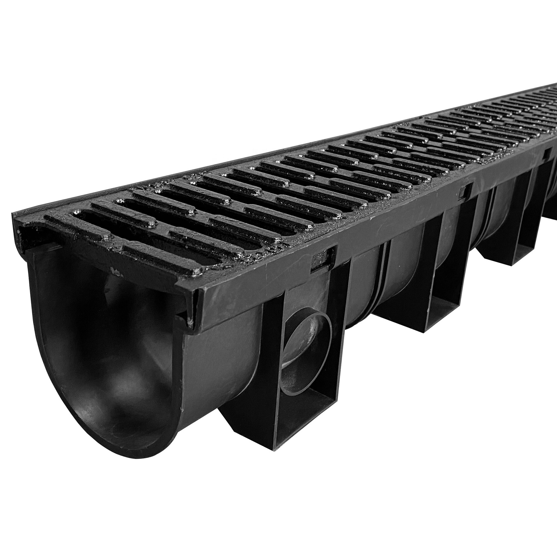 Drainage channel for driveway plastic channel polymer drain ditch grate drains