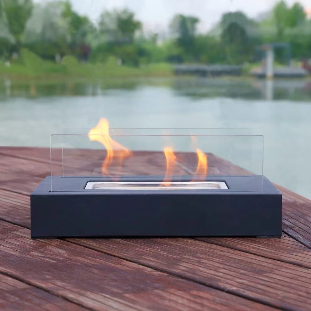 Compact bio ethanol modern design indoor and outdoor metal ethanol fireplace