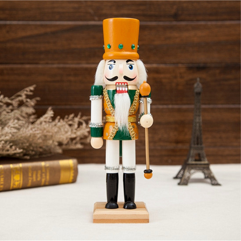 M58199 wholesale 25cm large wood industrial christmas ornaments giant outdoor unpainted soldier wooden nutcracker