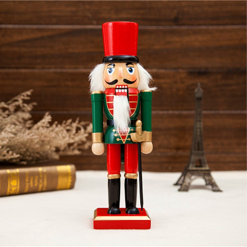 M58199 wholesale 25cm large wood industrial christmas ornaments giant outdoor unpainted soldier wooden nutcracker