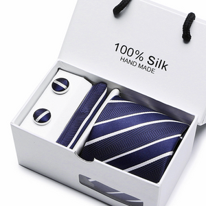 SB01 wholesale Silk Tie and Handkerchief Skinny Tie Men Neck Tie Set with Gift Box