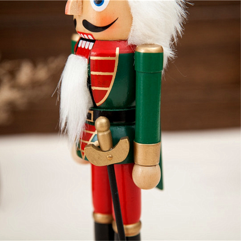 M58199 wholesale 25cm large wood industrial christmas ornaments giant outdoor unpainted soldier wooden nutcracker