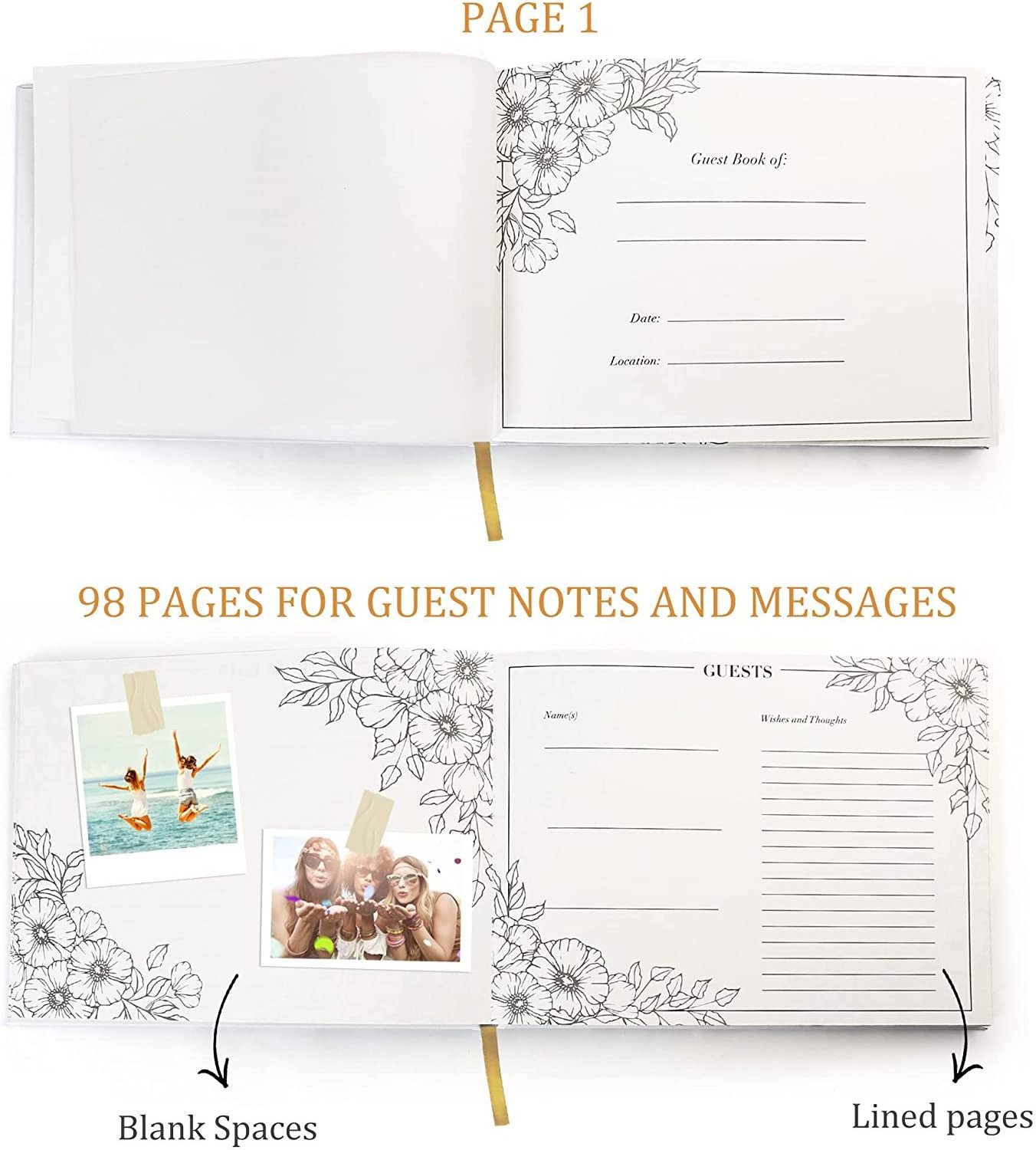 Wedding Guest Book 10x8