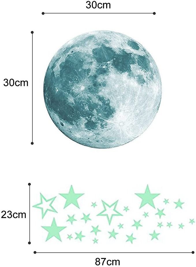 Custom Pvc Wall Stickers for Kids Room Night Glow in the Dark Stars and Moon Wall Decoration Modern 3D Sticker