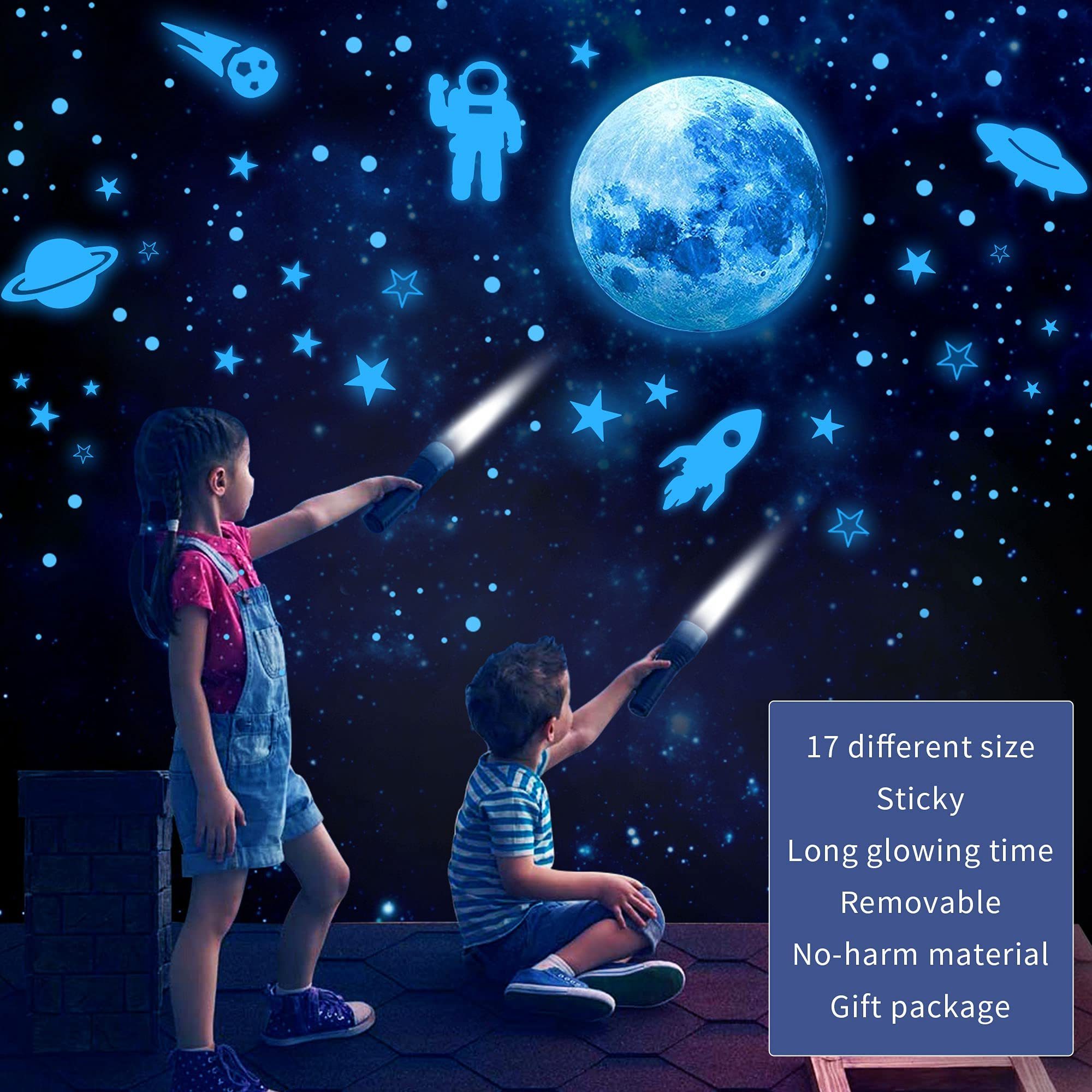 Myway 2024 Dark Stars for Ceiling, Glowing Stars and Planets  Decoration for Kids Room Home Glow  Luminous Stickers