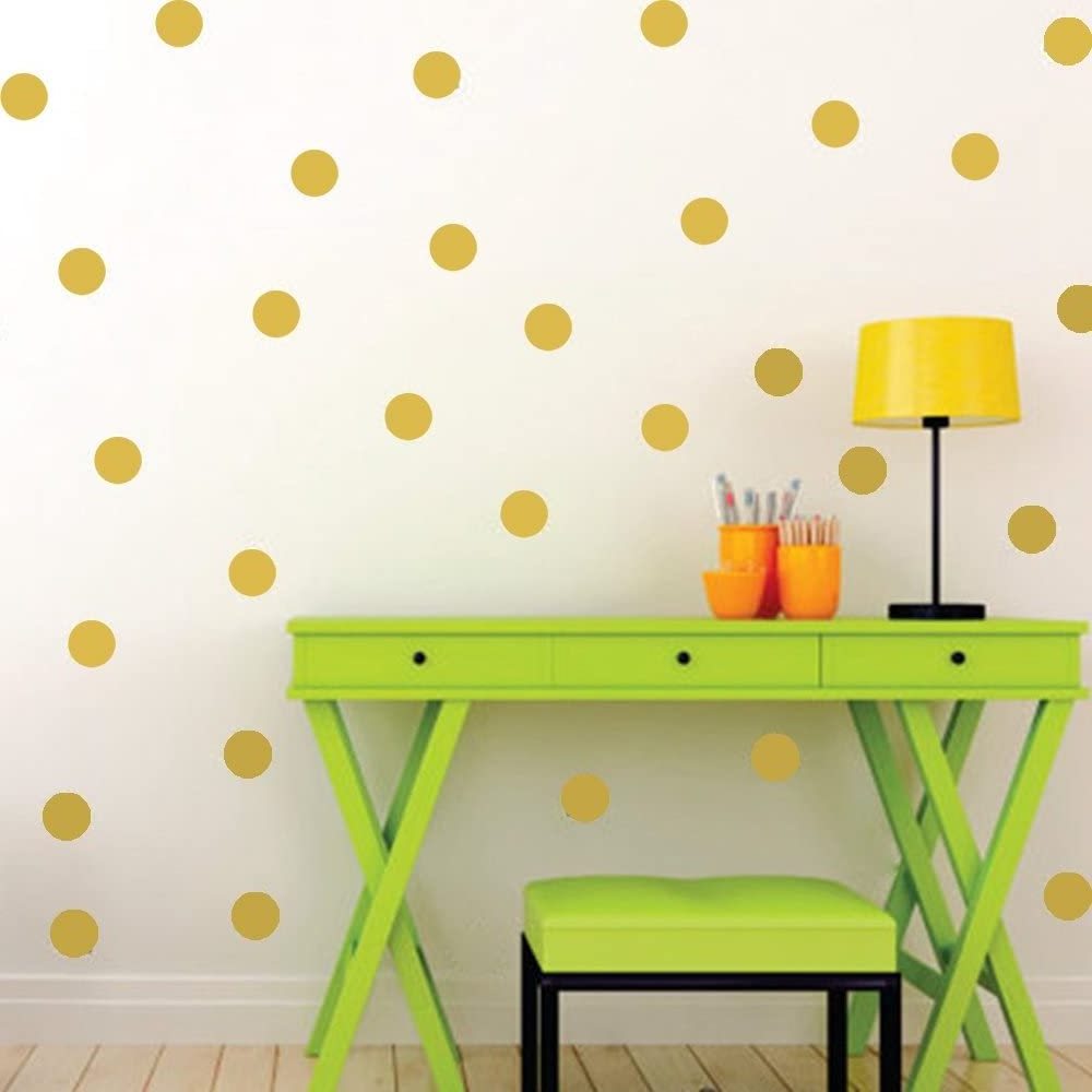 Custom Gold Dots Wall Decals 200 Dots 5 cm Posh Polka Removable Sticker for Children Bedroom Playroom Nursery Decoration