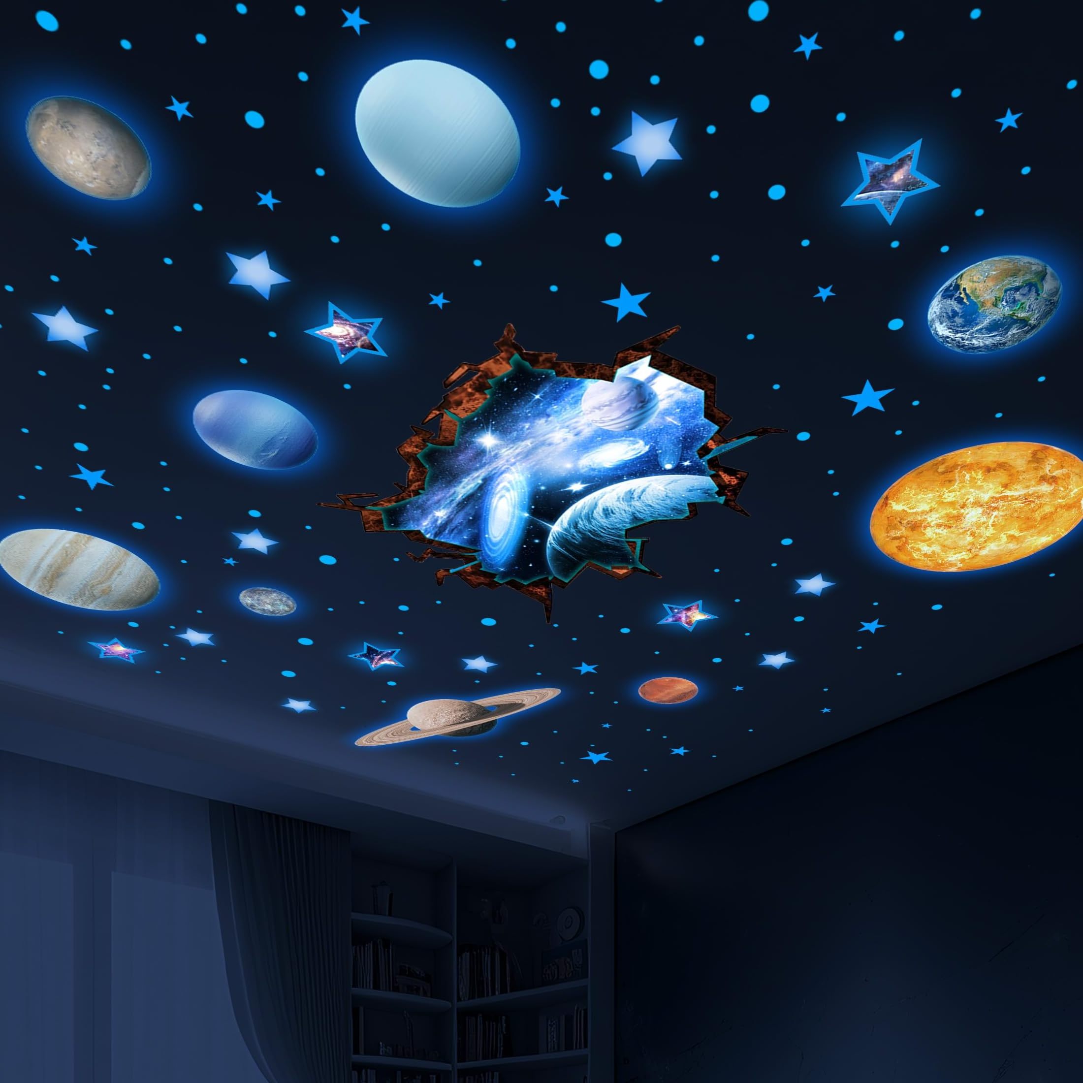 Myway Glow in The Dark Stars Solar System Wall Stickers and Planets  Decoration for Kids Room Home Glow  Luminous Stickers