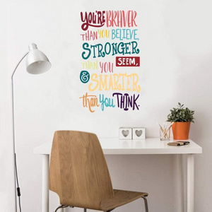 Colorful Inspirational Lettering Quote Wall Decals Positive Quote Stickers for Classroom Kids Decorations