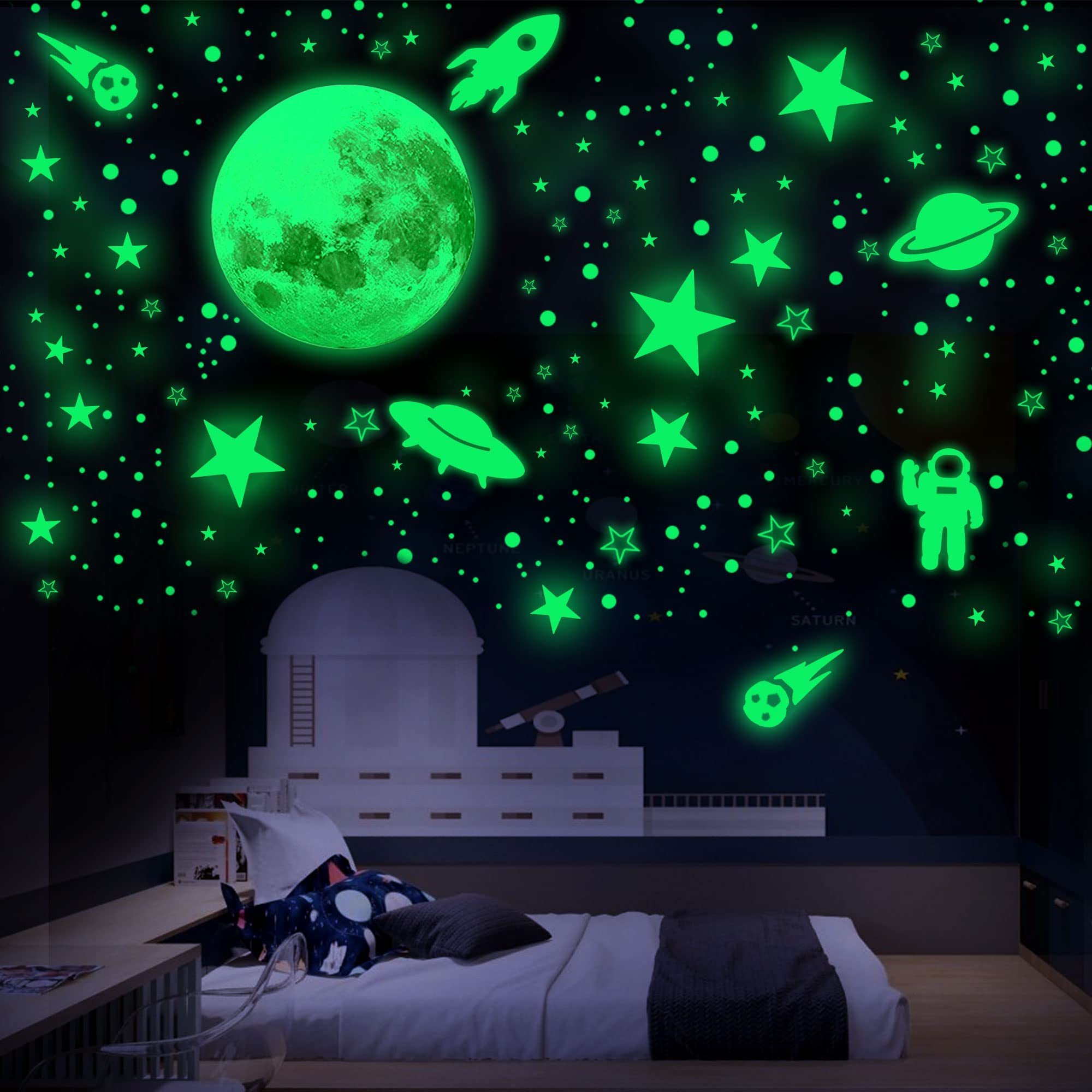 Dark Stars for Ceiling, Glowing Stars and Planets  Decoration for Kids Room Home Glow  Luminous Stickers