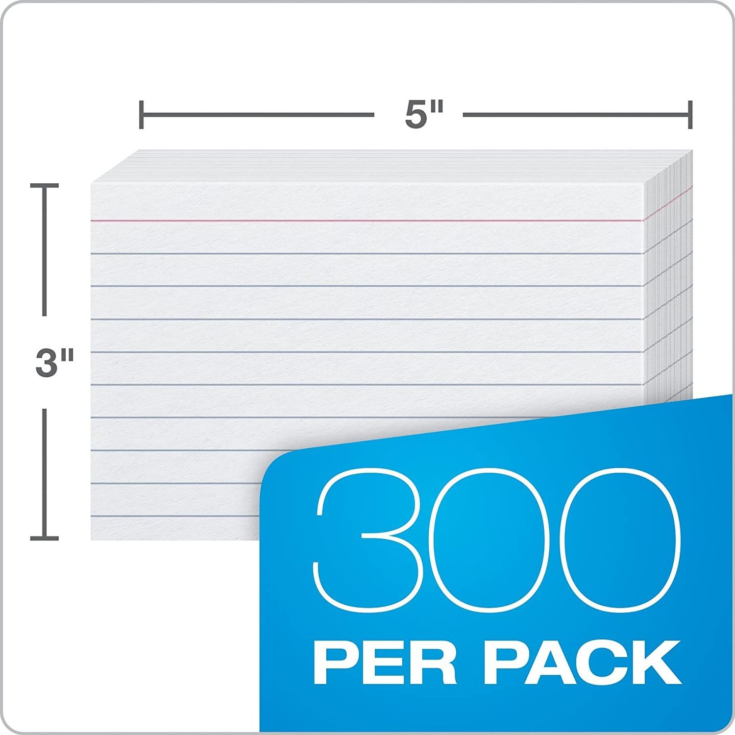 Ruled Index Cards 3 x 5-Inch Office Stationary Blank Index Cards ECO-Friendly Paper Lined White Index Note Cards