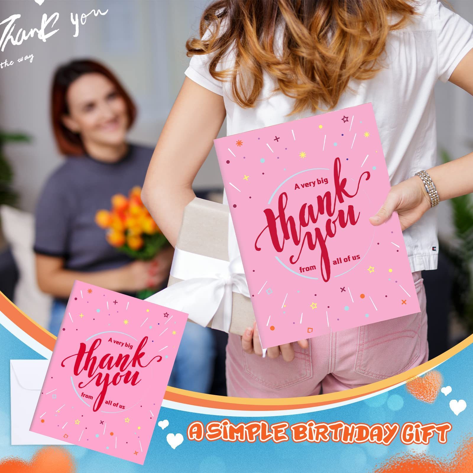 Myway 2024 Large Birthday Cards Gifts Party Supplies Giant Guest Book Rose Gold Birthday Greeting Cards for Women