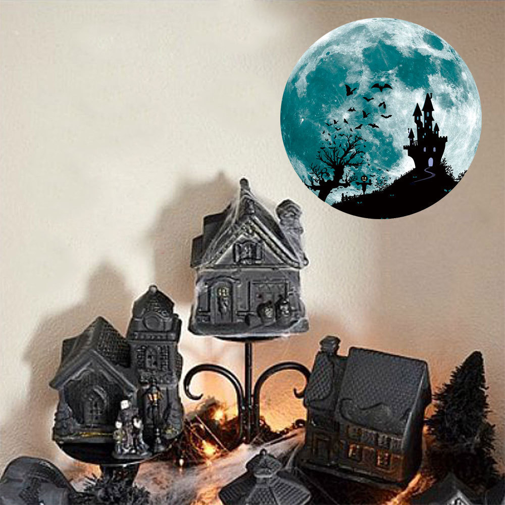 Eco-friendly Home Decorative Sticker 3d Moon Luminous Fluorescent Night Glow Star Wallpaper Home Decal Glow In The Dark Sticker