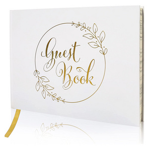 Wedding Guest Book 10x8" Personalized Photo Album Sign in Book Gold Foil Hardcover for Baby Shower Party Birthday