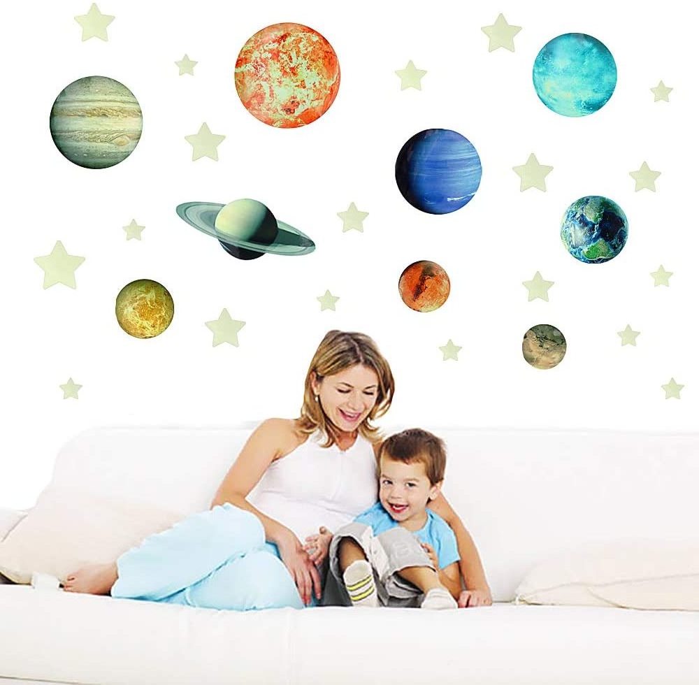 Glow In The Dark Stars Decals For Boys And Girls Rooms 3D Glowing Wall Sticker Removable Wall Stickers For Kids Room