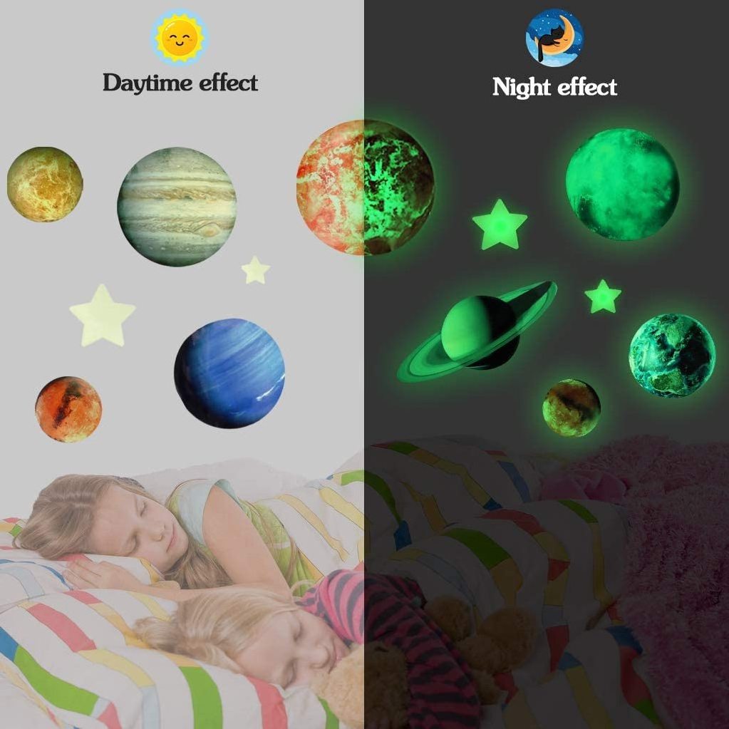 Glow In The Dark Stars Decals For Boys And Girls Rooms 3D Glowing Wall Sticker Removable Wall Stickers For Kids Room