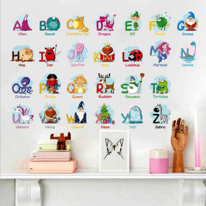 Myway Hot Sales Educational ABC Alphabet Baby Room Decoration Animals Wall Stickers