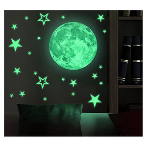 Custom Pvc Wall Stickers for Kids Room Night Glow in the Dark Stars and Moon Wall Decoration Modern 3D Sticker