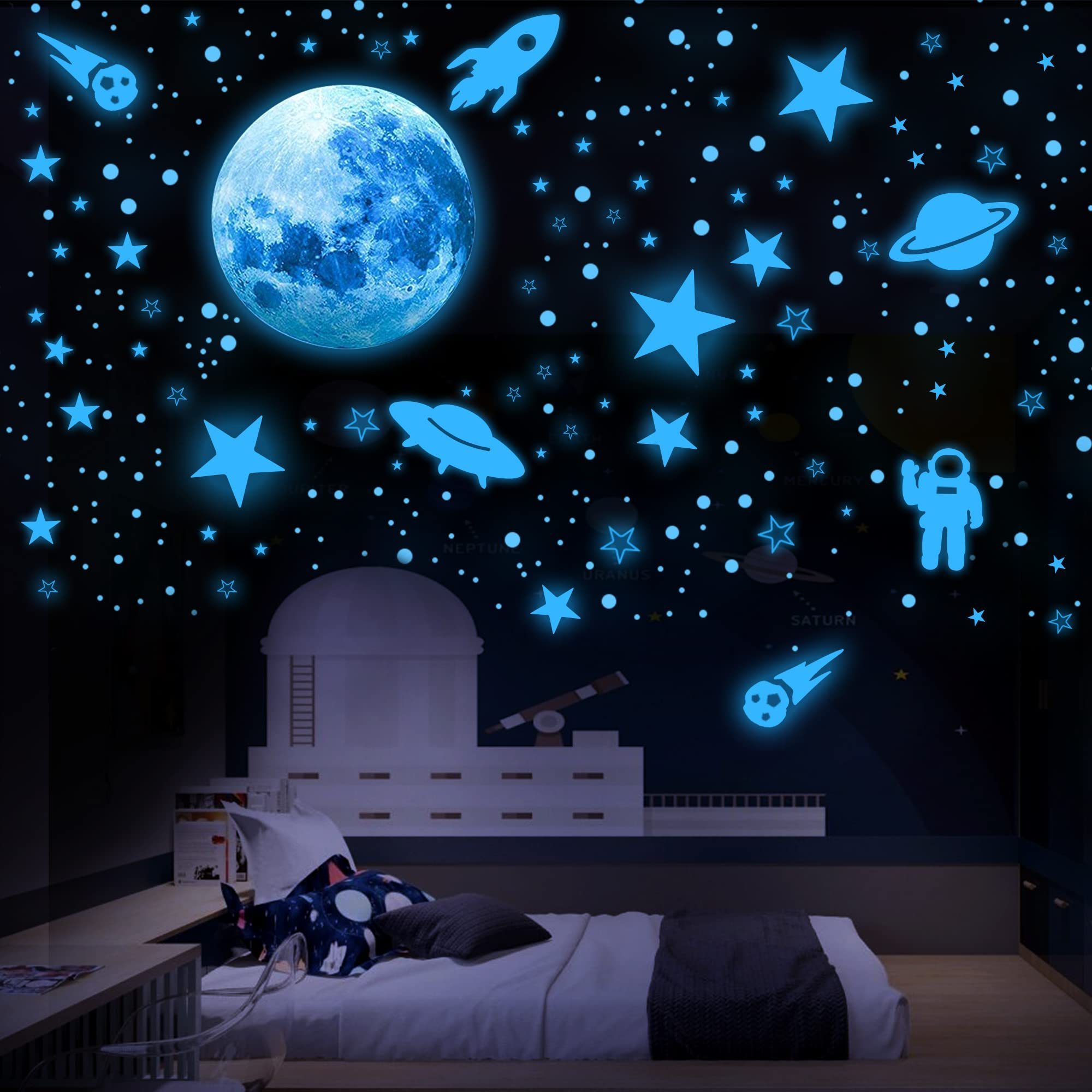 Myway 2024 Dark Stars for Ceiling, Glowing Stars and Planets  Decoration for Kids Room Home Glow  Luminous Stickers