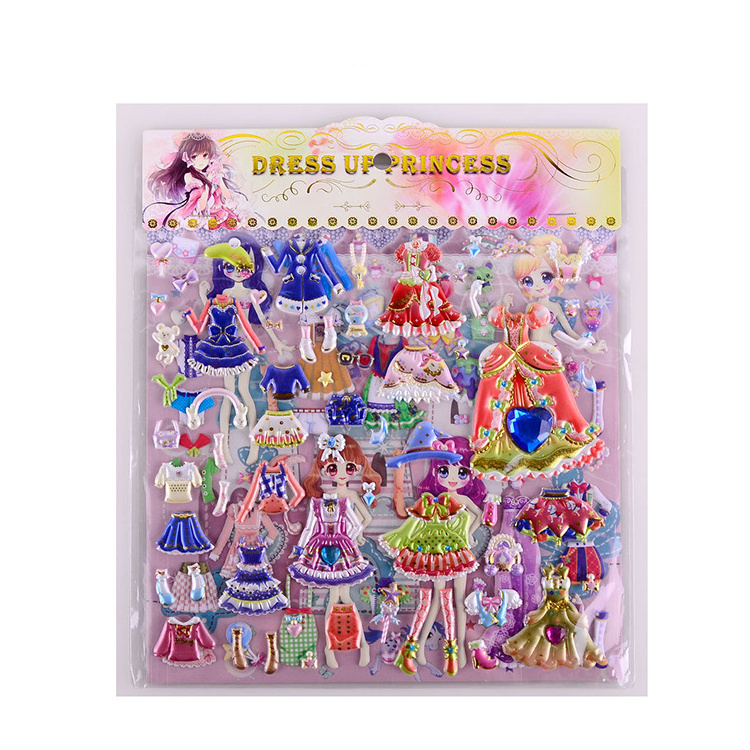 Myway 3D Sponge Foam Princess Kids Cartoon Characters Custom Puffy Stickers