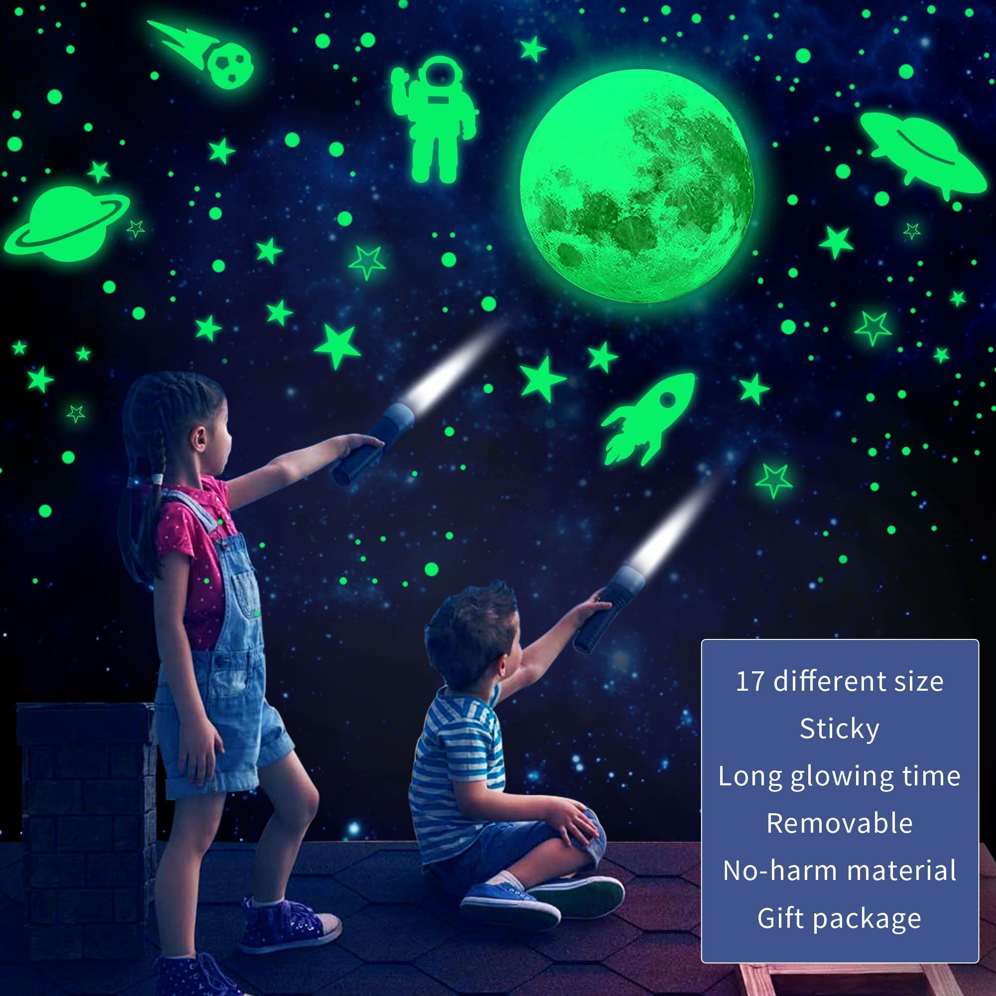 Dark Stars for Ceiling, Glowing Stars and Planets  Decoration for Kids Room Home Glow  Luminous Stickers