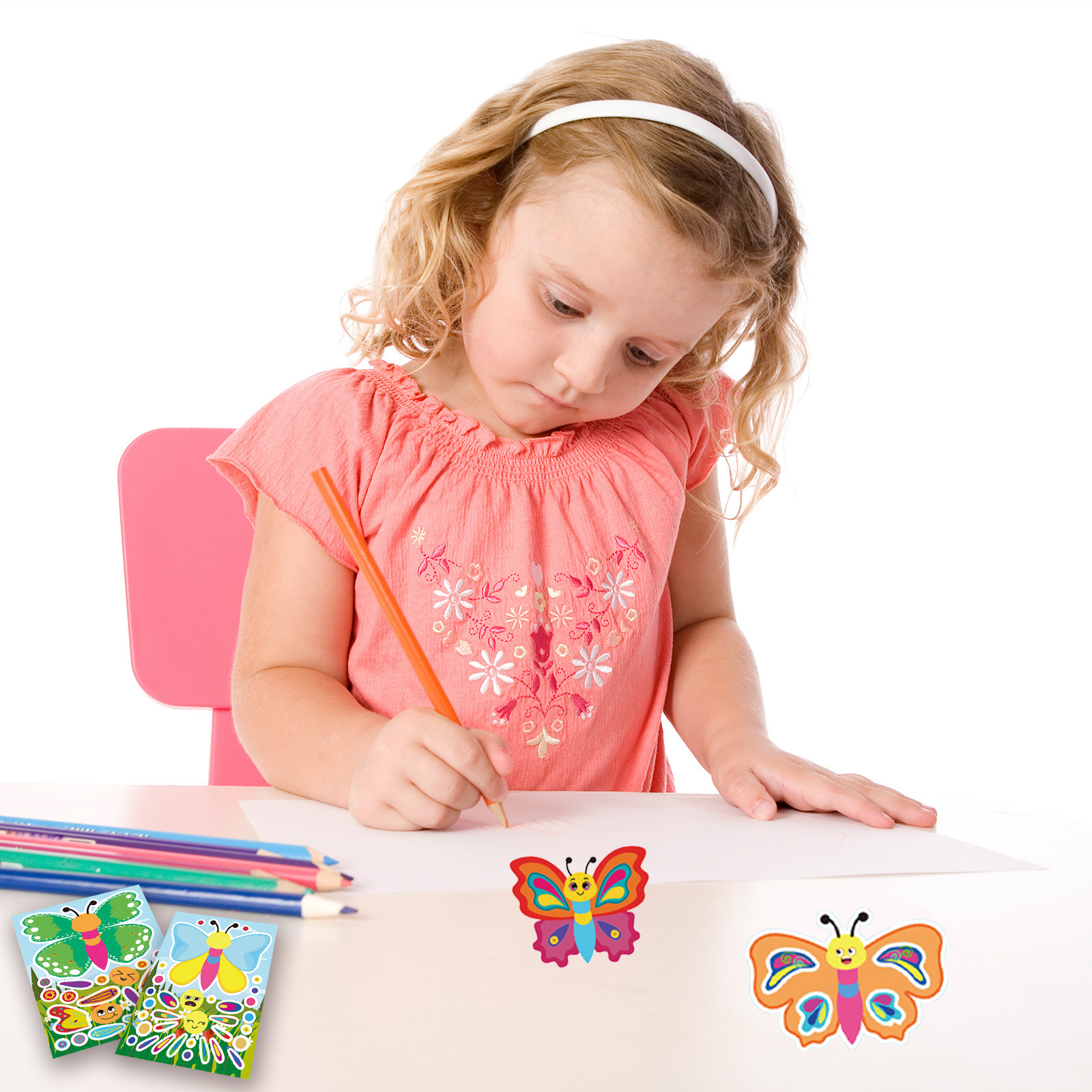 Butterfly Make Your Own Stickers for Kids, DIY Spring Butterfly Make a face Stickers for Kids Party Activities