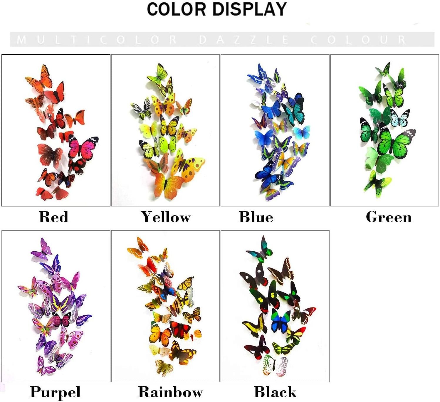 Hot Sale Butterfly Wall Decals for Wall 3D Butterflies Home Decoration Art DIY Stickers for Kids Nursery Bedroom Living Room