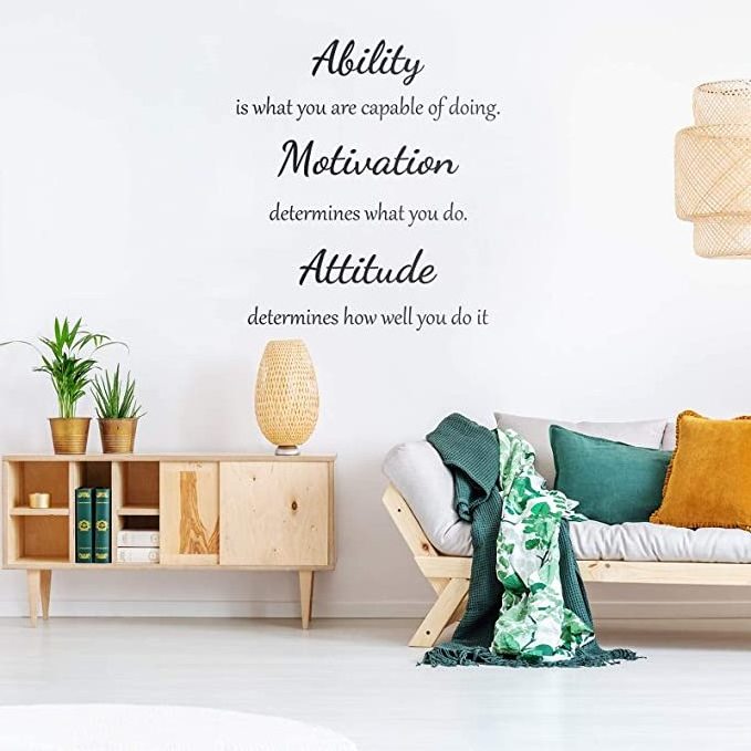 Vinyl Wall Stickers Ability Motivation Attitude Inspirational Saying Home Decals for Office School Classroom Teen Dorm Room Wall