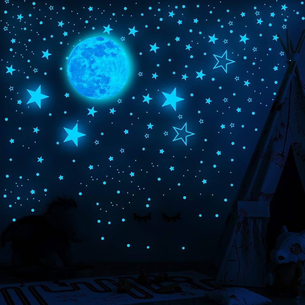 1049Pcs Glow in The Dark Custom Stars Moon Ceiling Wall Bedroom 3D Stickers Home Decoration for Boys Girls Kids Room